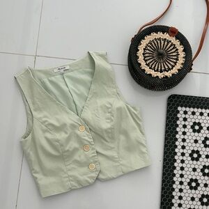 Madewell Sleek Mint Green Sleeveless Top